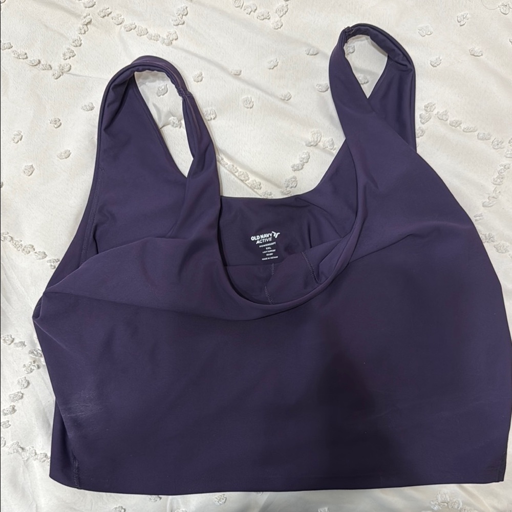 Old Navy PowerSoft Purple Crop Tank Sports Bra